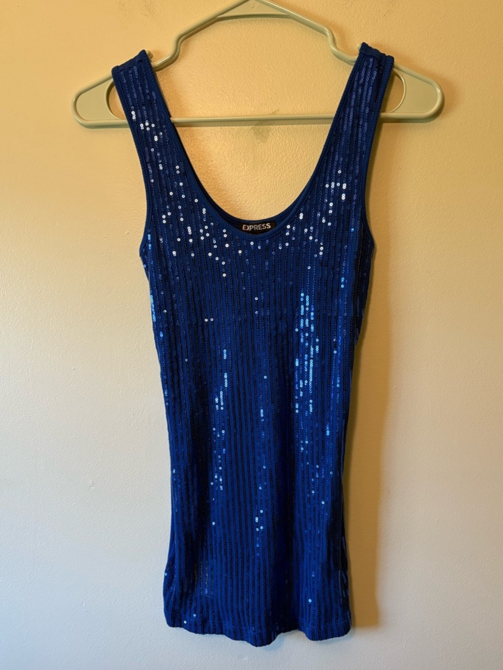 Express Blue Sequin Tank Top